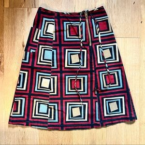Cute geo print cotton canvas skirt Size small